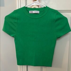 Zara Emerald Green Knit Tee
